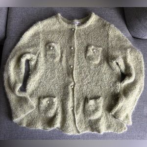 Vintage Light Green Mohair and Wool Erica Rossler Cardigan